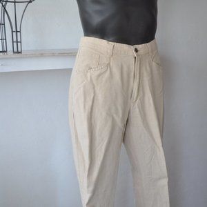 Vintage Linen Trousers/ Green Coast/ Size 30